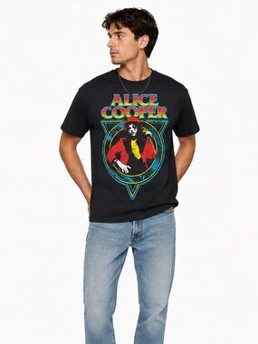 Alice Cooper Graphic Band T-Shirt Official Licensed Men’s Medium Black Rock Tee